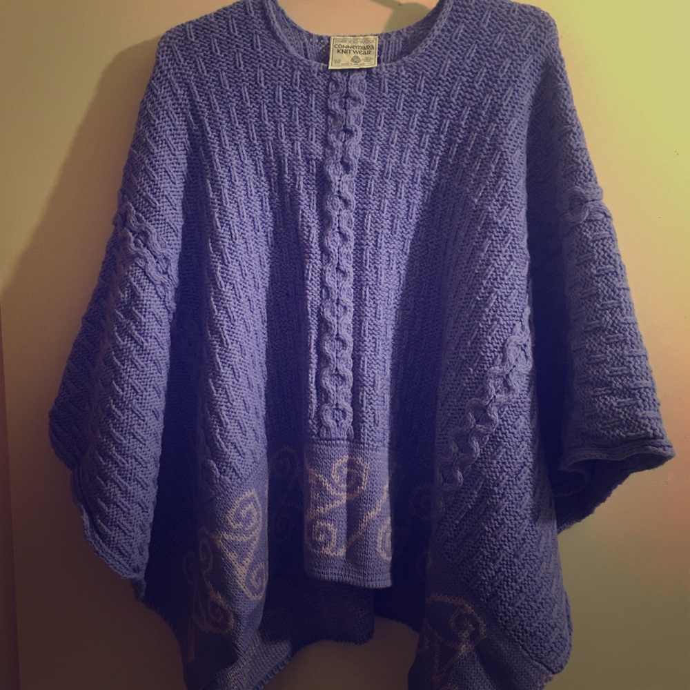 Connemara knitwear Merino wool poncho/shawl